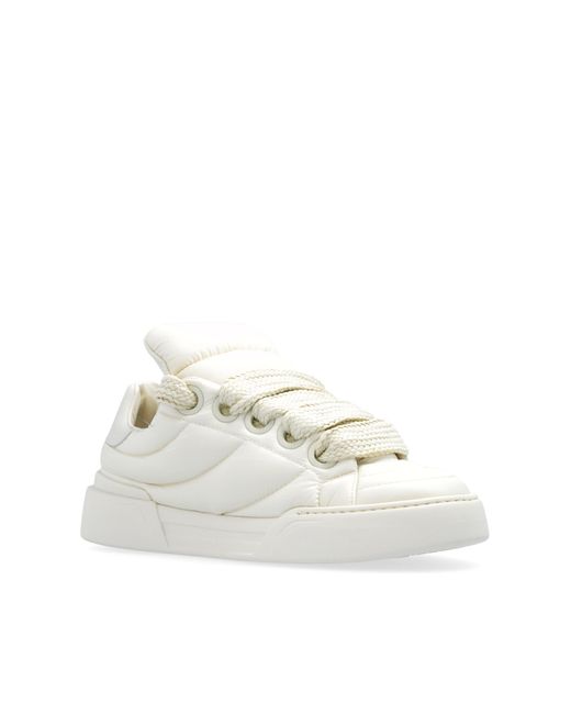 Dolce & Gabbana White New Roma Padded Sneakers for men