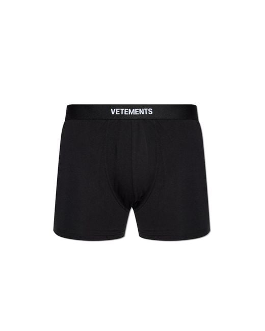 Vetements Black Boxers With Logo for men