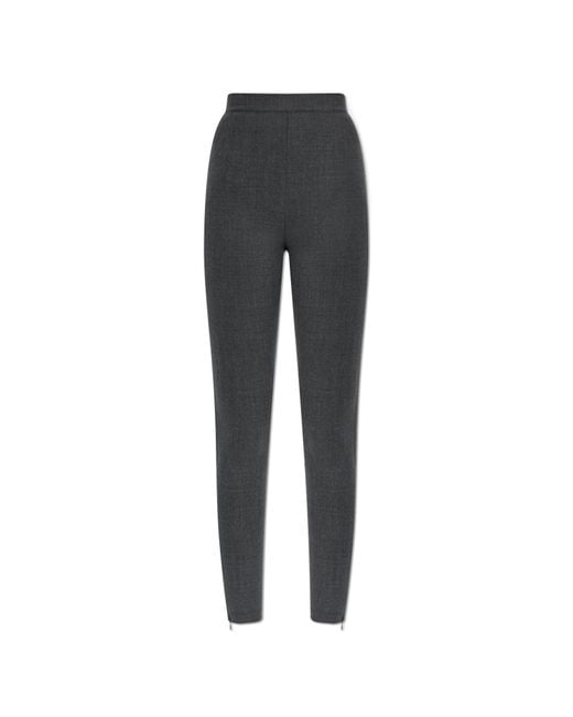 Jil Sander Black Wool Trousers With Zippered Legs