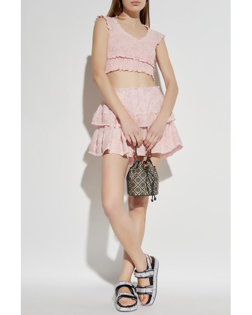 LoveShackFancy Pink Top "Cambron"