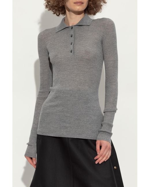 Moncler Black Wool Polo