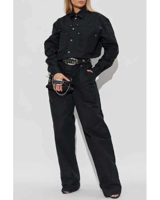 DSquared² Black Cotton Jumpsuit