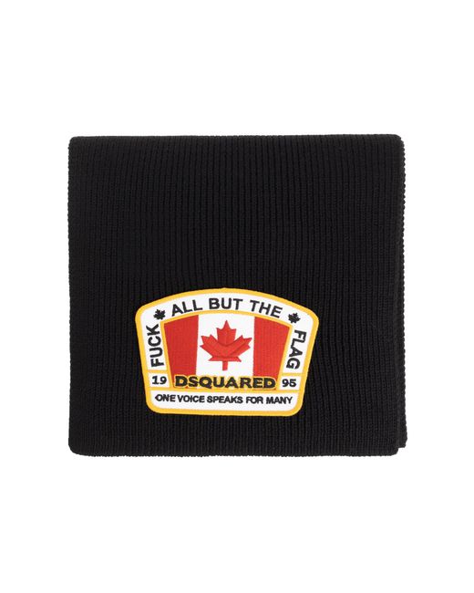 DSquared² Black Wool Scarf for men