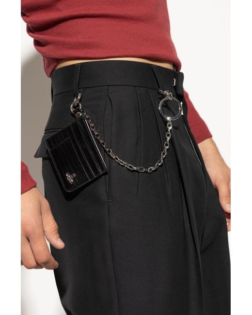 Vivienne Westwood Black Card Holder With Chain