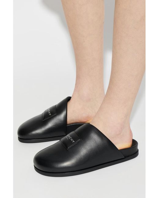 Givenchy Black Leather Shoes With Logo