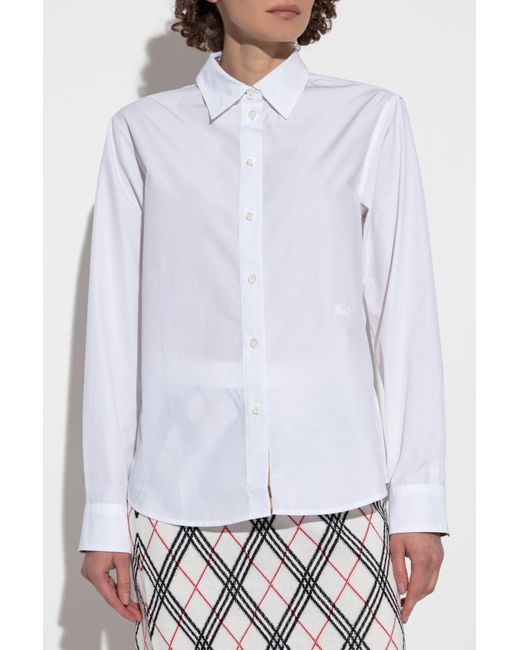 Burberry White Shirt With Logo