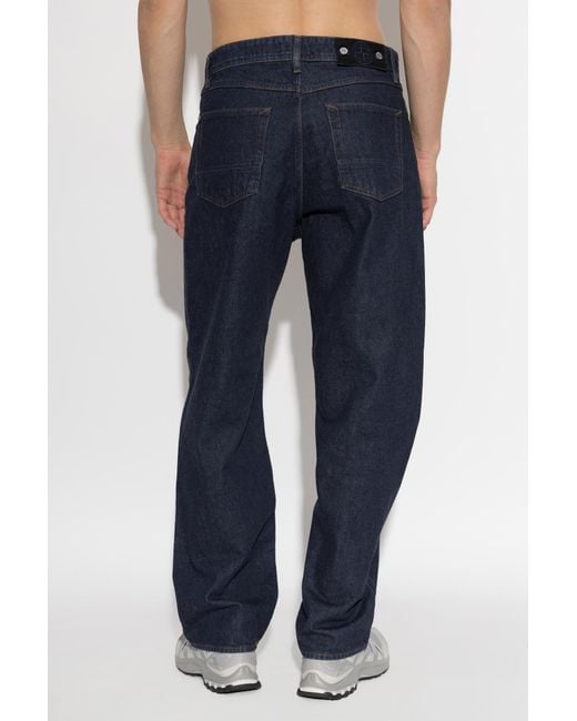 Stone Island Blue Jeans With Logo Patch for men