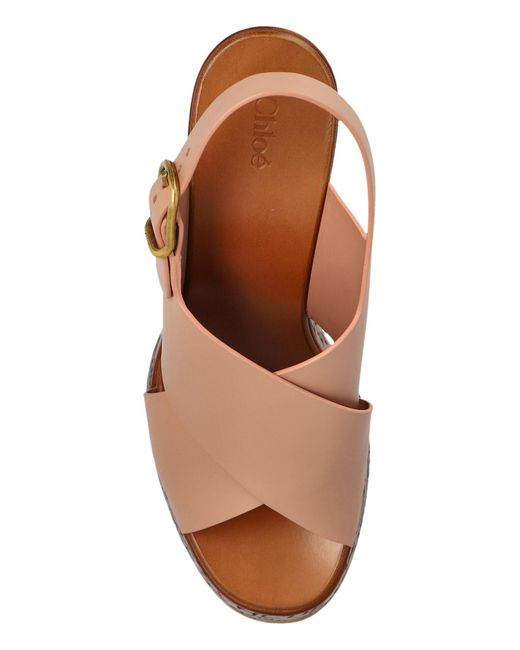 Chloé Brown Wedge Sandals "Maxime"