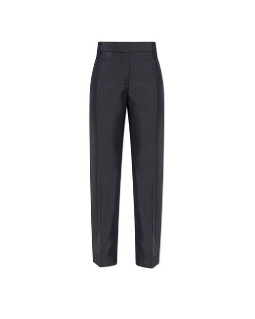 Versace Blue Wool Pleated Trousers