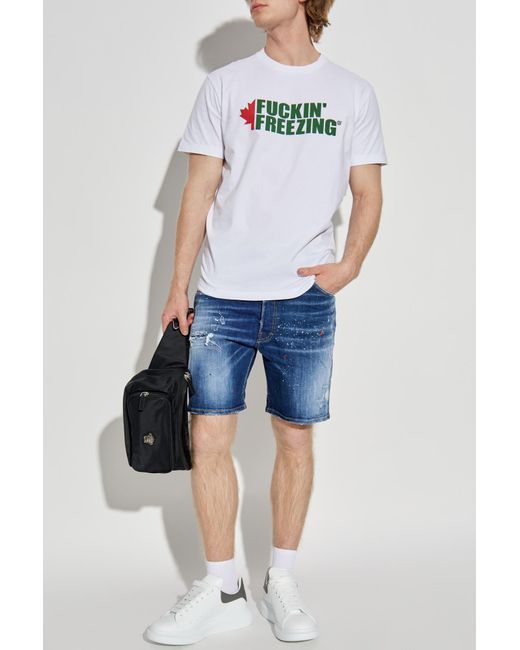 DSquared² Gray T-Shirt With Logo for men