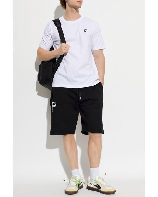 Off-White c/o Virgil Abloh White T-Shirt With Embroidered Logo for men