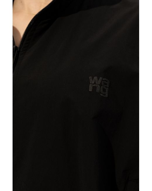 Alexander Wang Black Nylon Jacket With Logo