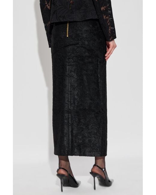 Balmain Black Skirt With Decorative Buttons