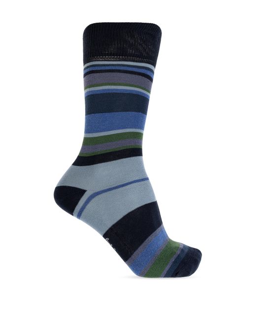 Paul Smith Blue Socks With Logo for men