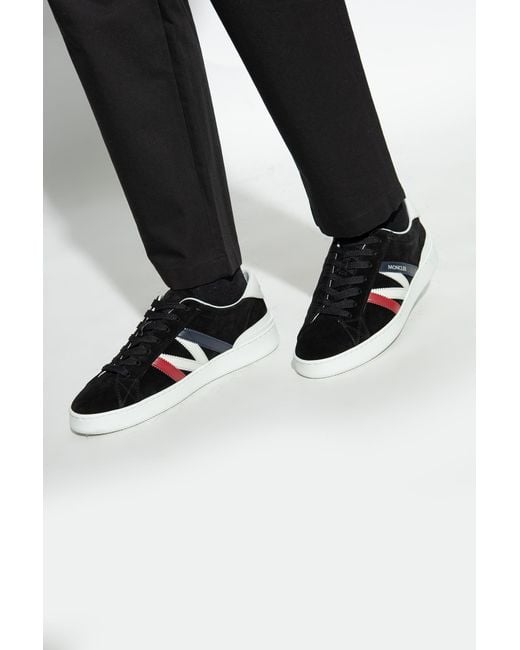 Moncler Black Navy Calf Suede Sneakers for men