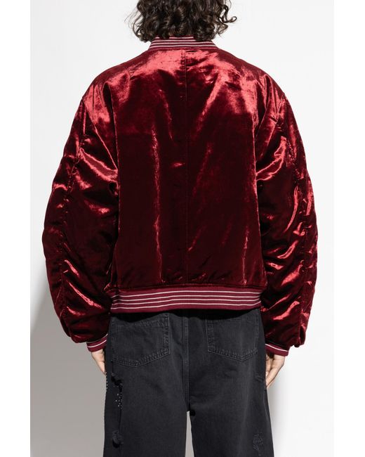 Amiri Red Velour 'Bomber' Jacket for men
