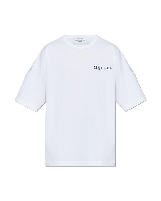 McQueen White T-Shirt With Logo for men