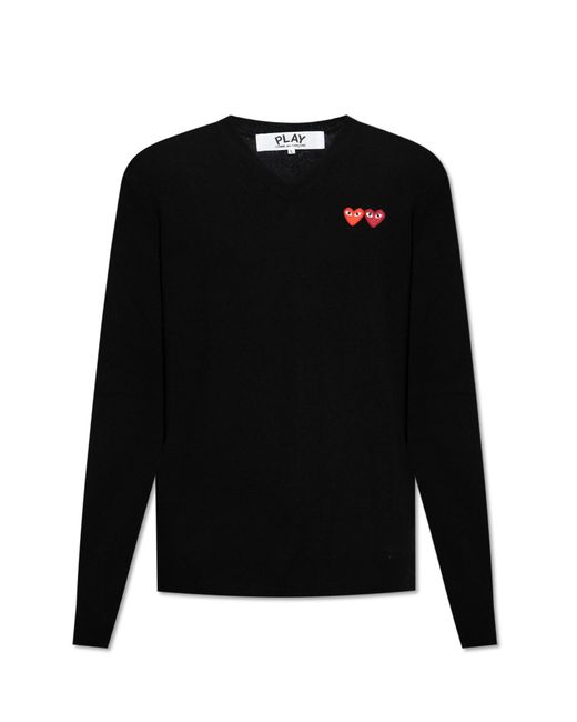 COMME DES GARÇONS PLAY Black Sweater With Logo for men