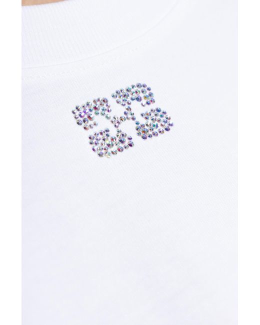 Ganni White T-Shirt With Logo