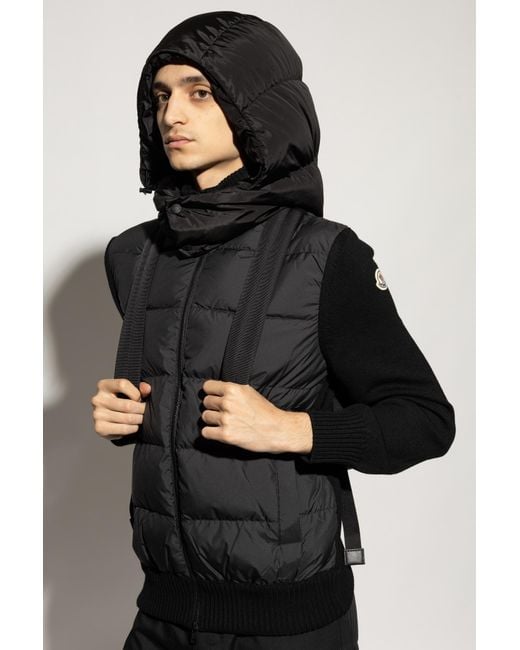 Moncler Black Backpack With Logo Patch for men