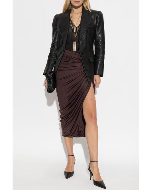 Balmain Purple Asymmetrical Skirt