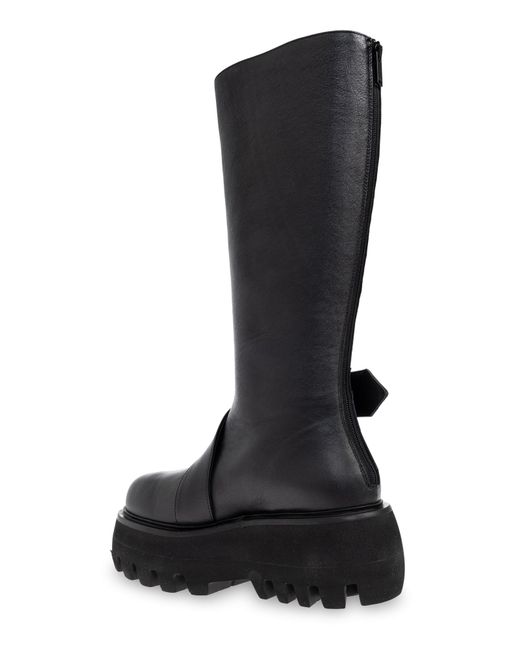 McQueen Black Leather Platform Shoes 'Sofa'