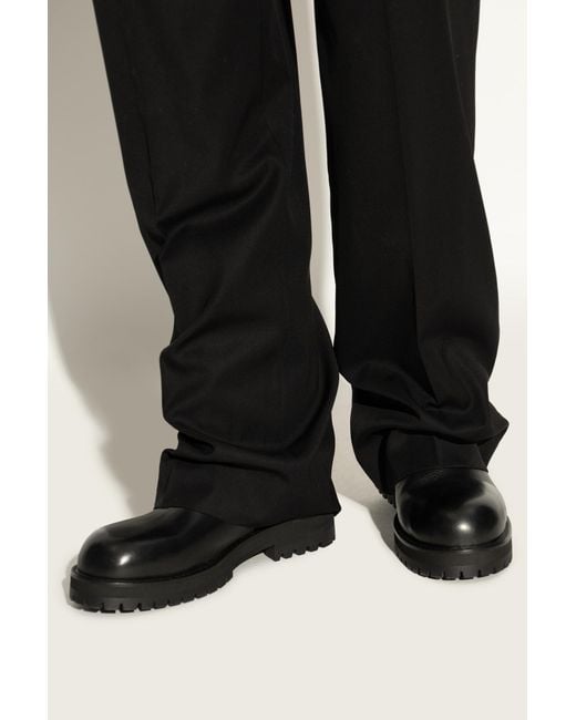 Off-White c/o Virgil Abloh Black Leather Ankle Boots