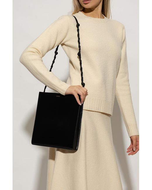 Jil Sander Black 'Tangle Medium' Shoulder Bag