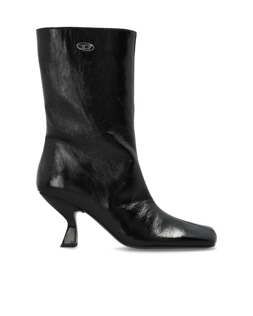 DIESEL Black Heeled Ankle Boots 'D-Amber Tube 75'