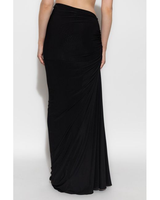Alaïa Black Skirt With Side Draping
