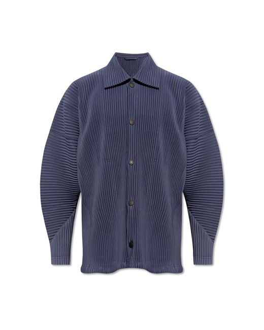Homme Plissé Issey Miyake Blue Pleated Jacket, for men