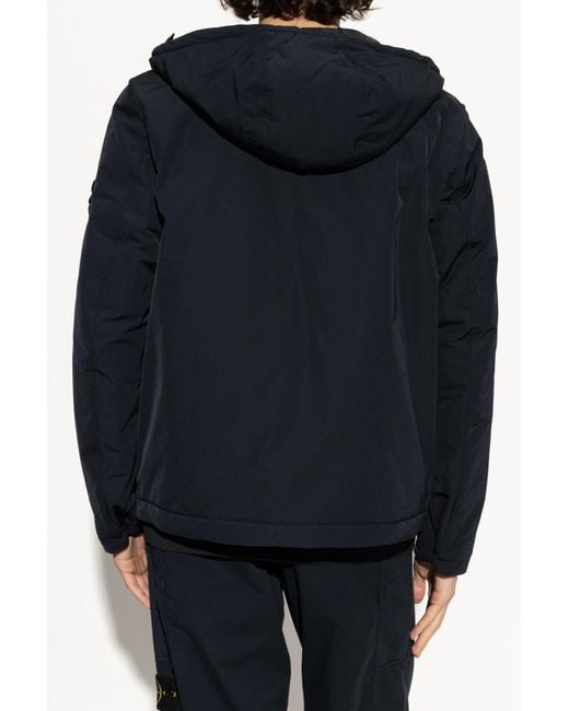 Stone Island Blue Insulated Jacket 'Micro Twill' for men