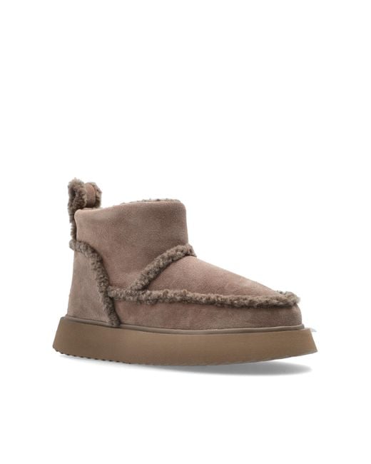 Inuikii Brown “Shearling Micro” Snow Boots