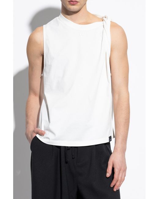 Courreges White Draped Top for men
