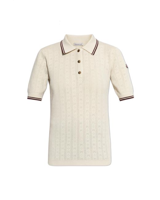 Moncler Blue Polo With Logo Patch