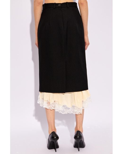 Balenciaga Black Wool Skirt