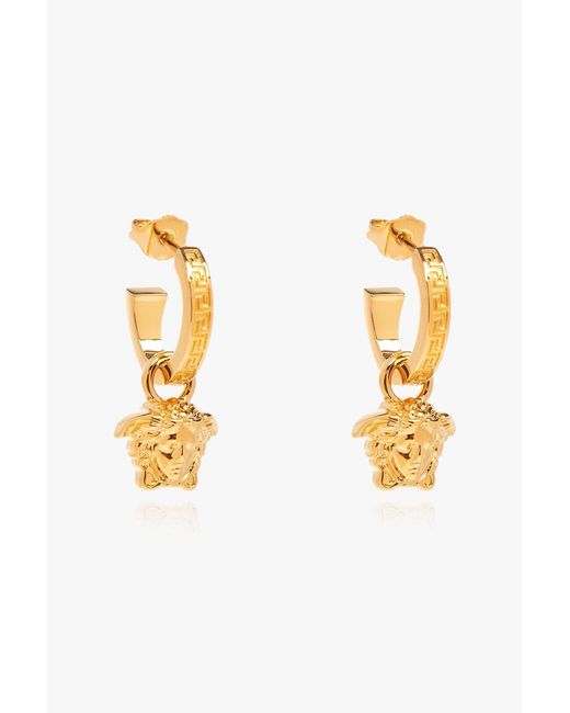 Versace Metallic Medusa Head Earrings