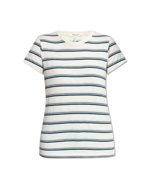Rag & Bone Natural T-Shirt With A Striped Pattern