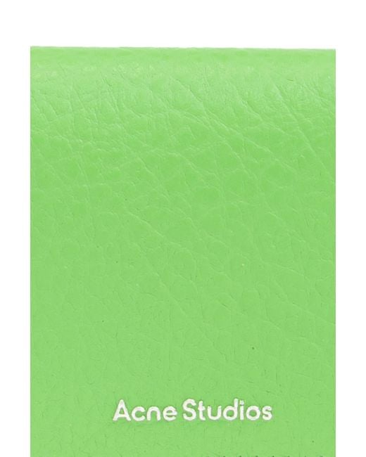 Acne Green Card Holder With Logo,