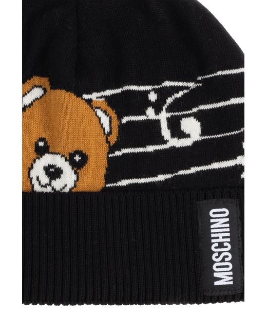Moschino Black Cap With A Distinctive Bear Motif