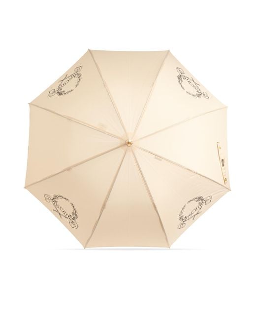 Moschino Natural Parasol With Logo