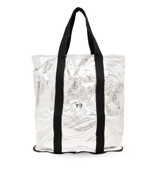 Y-3 Gray Shopper Bag With Logo