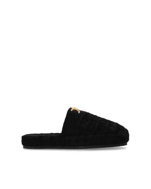 Versace Black Slippers With Logo