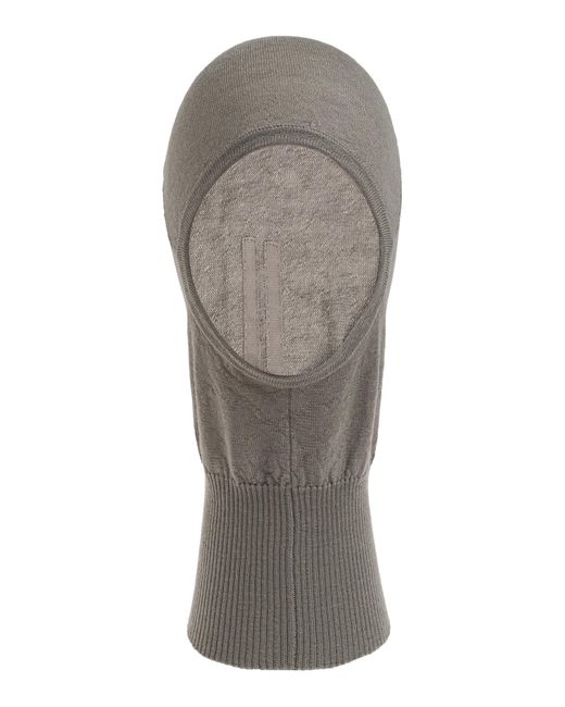Rick Owens Gray Cashmere Balaclava for men