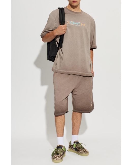 Off-White c/o Virgil Abloh Brown T-Shirt With Print for men