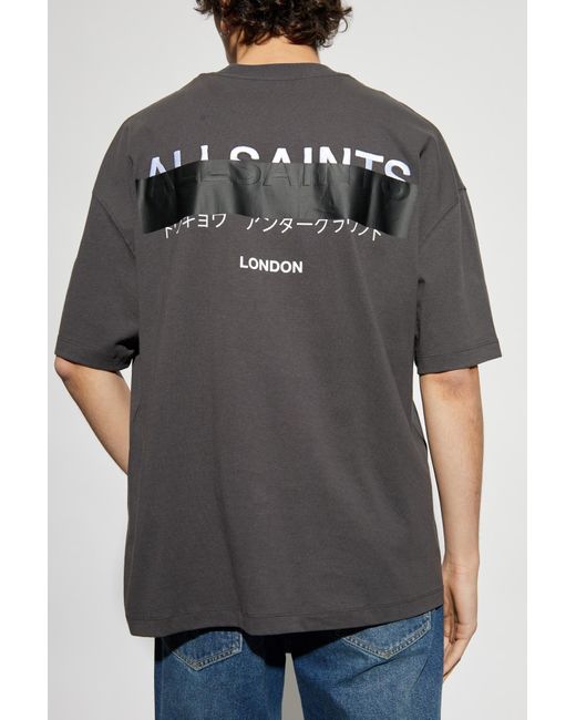 AllSaints Gray T-Shirt Redact for men