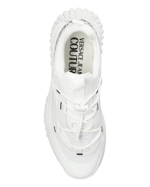 Versace Jeans Couture White Sports Shoes With Printed Logo for men