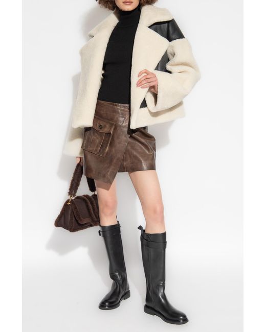 Herskind Brown 'carolina' Leather Skirt,