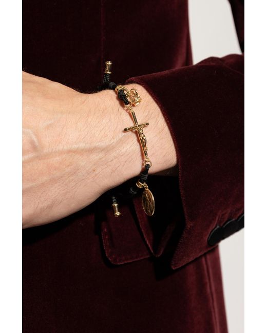Dolce & Gabbana Black Bracelet With Charms for men