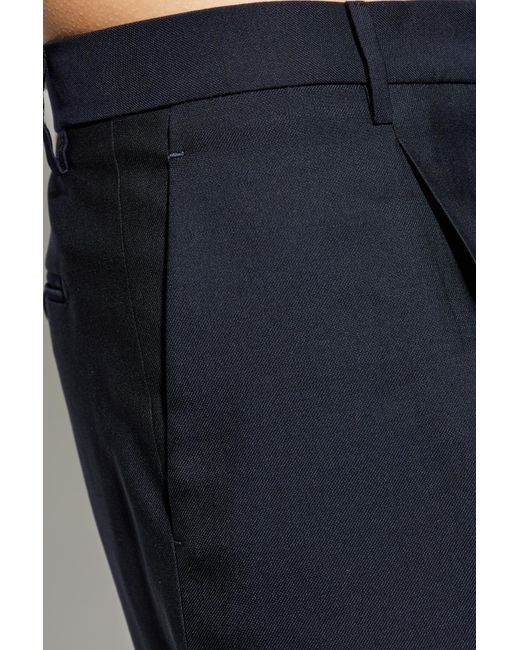 Etro Blue Wool Pleated Trousers for men